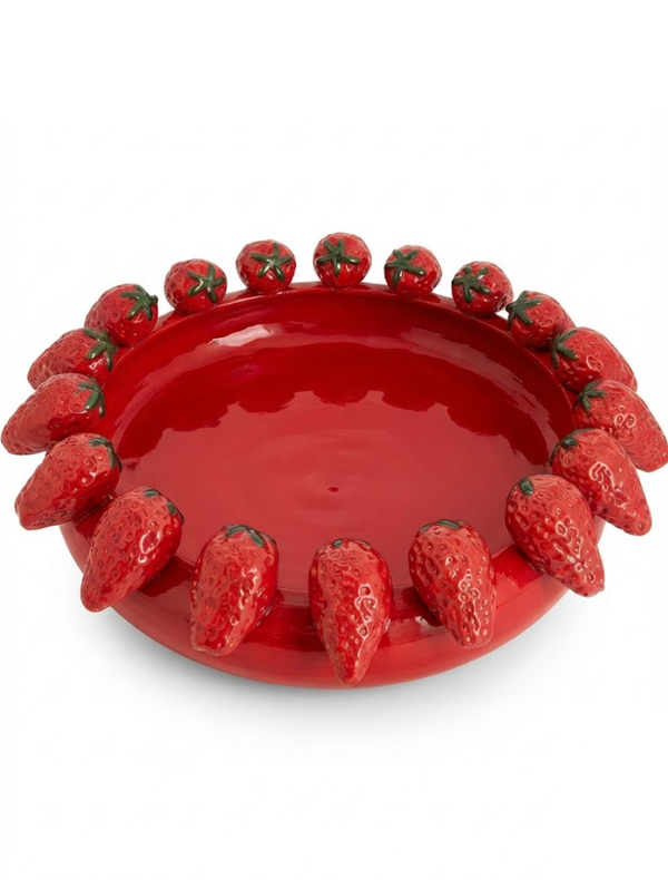 Glazed Strawberry Serving Dish