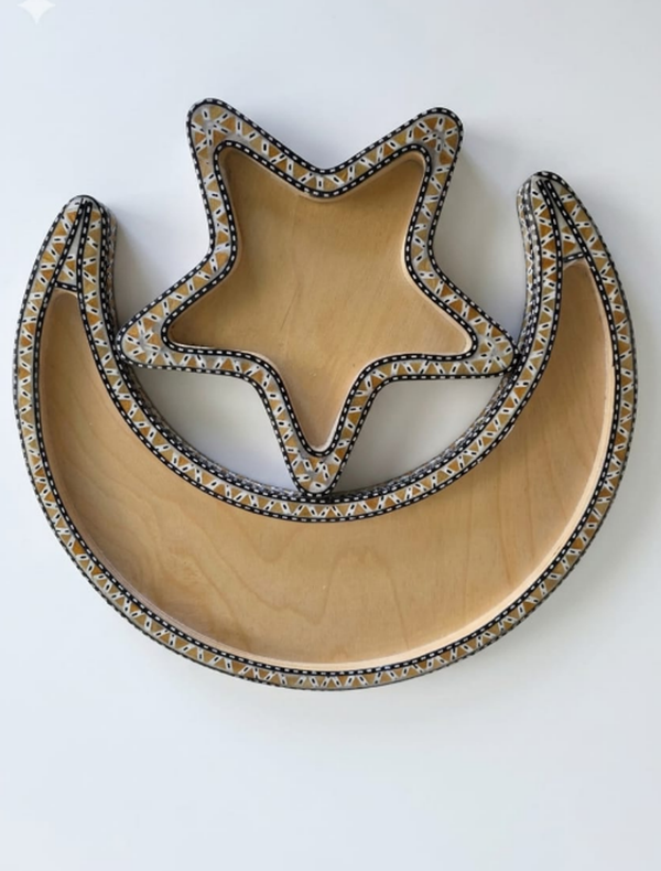 Wood Star & Crescent II