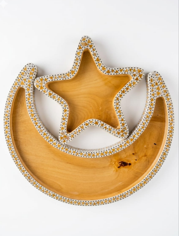 Wood Star & Crescent II