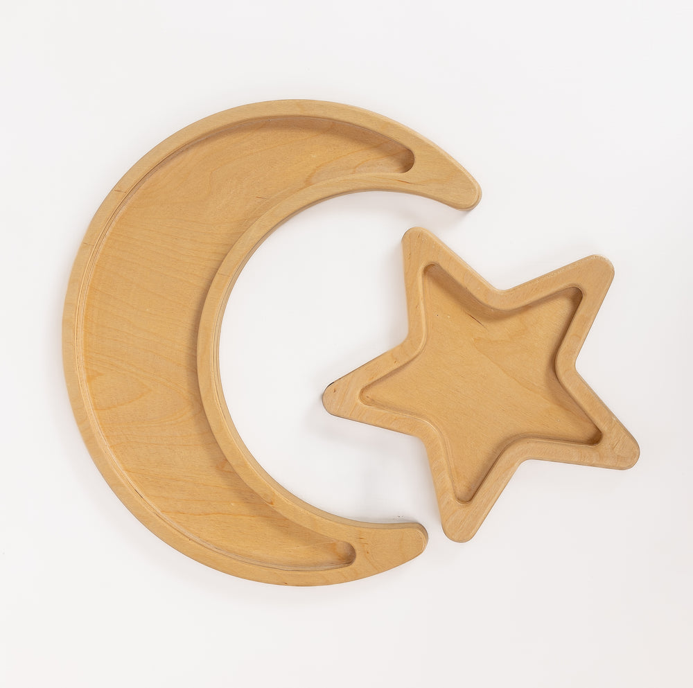 Wood Star & Crescent